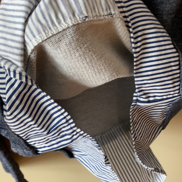 Springfield Top ⭐️ Blue Sweater with Roses with Fake Stripped Shirt Under - Picture 7 of 7